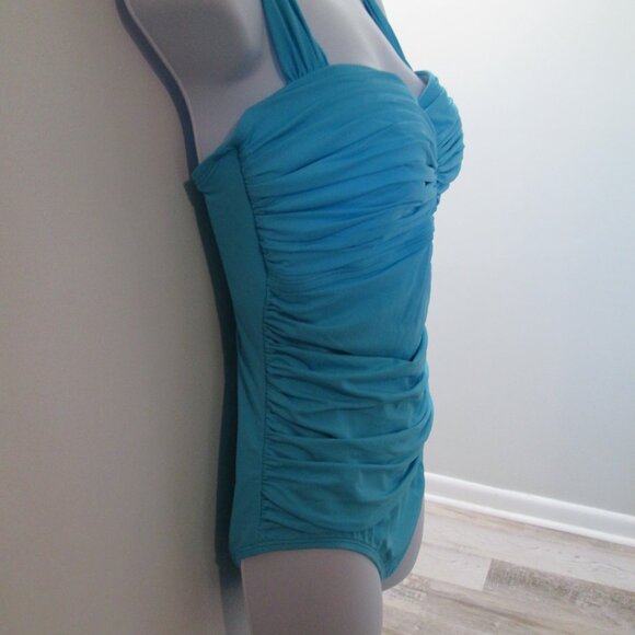 Bleu Rod Beattie Kore Shirred Bandeau Underwire One Piece Swimsuit NWT Sz 12 - Picture 7 of 12